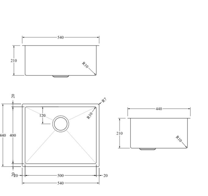 Aspen PVD 500mm Single Kitchen Sink - Gun Metal