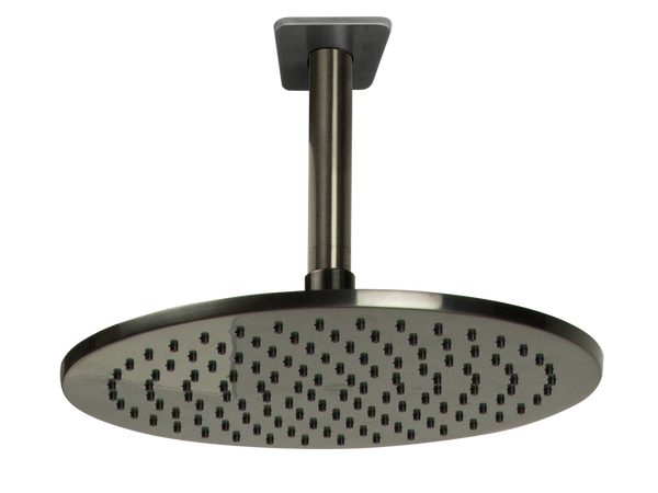 Loft Rain Shower with Ceiling Arm Gun Metal-Shower Head-Contemporary Tapware