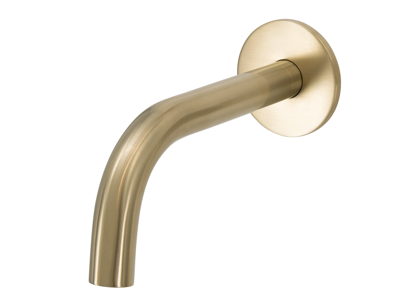 Scarab Wall Mount Bath Spout Brushed Gold-Bath Spout-Contemporary Tapware