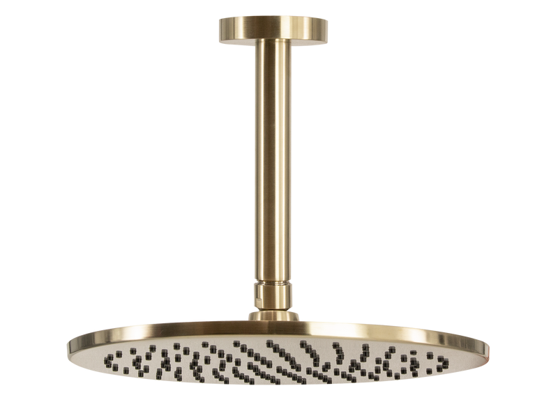 Scarab Rain Shower with Ceiling Arm Brushed Gold-Shower Head-Contemporary Tapware