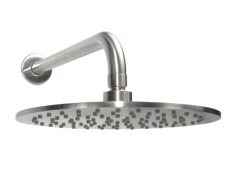 Urban Rain Shower with Wall Arm Brushed Stainless Steel-Shower Head-Contemporary Tapware