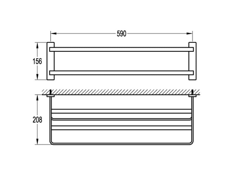 Cubic Long Towel Shelf and Rail-Towel Rail-Contemporary Tapware