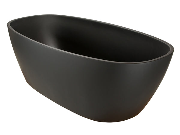 Coco Free Standing Bath 1600mm Matte Black Acrylic-Bath-Contemporary Tapware