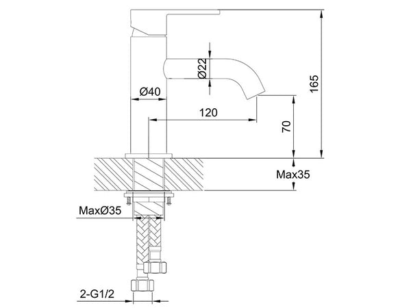 Loft Standard Basin Mixer Chrome-Basin Mixer-Contemporary Tapware