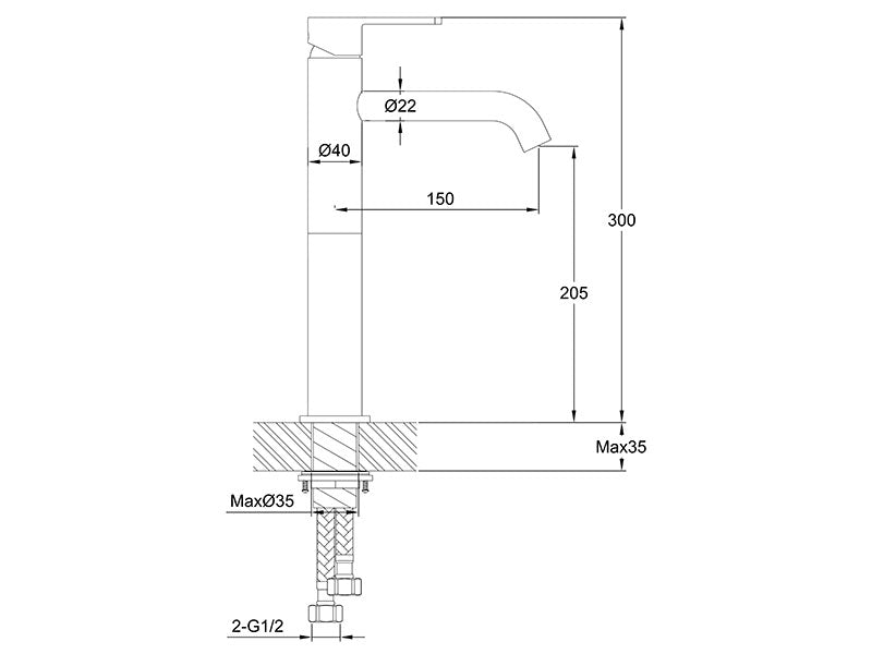 Loft Tall Basin Mixer Gun Metal-Basin Mixer-Contemporary Tapware