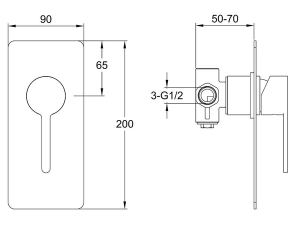 Loft Shower or Bath Mixer Gun Metal-Shower / Bath Mixer-Contemporary Tapware