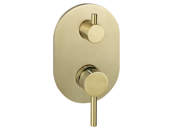 Scarab Shower Divert Mixer Brushed Gold-Shower Mixer-Contemporary Tapware