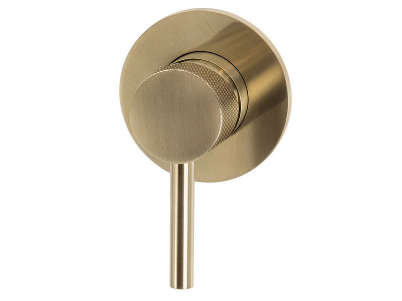 Scarab Shower Or Bath Mixer Knurled Handle Brushed Gold-Shower / Bath Mixer-Contemporary Tapware