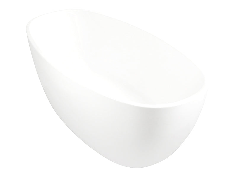 Coco Free Standing Bath 1600mm Gloss White Acrylic-Bath-Contemporary Tapware