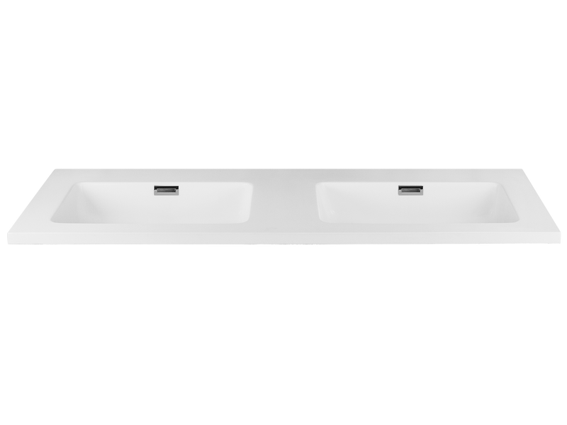 Kzoao 1200mm honed white dual bowl Lexus top-Basin-Contemporary Tapware