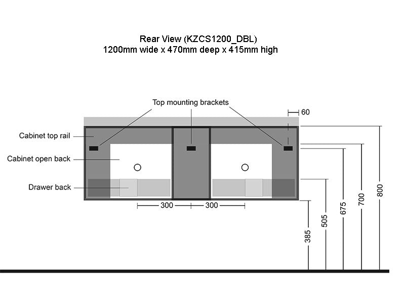 Kzoao 1200mm dual basin black vanity-Basin-Contemporary Tapware