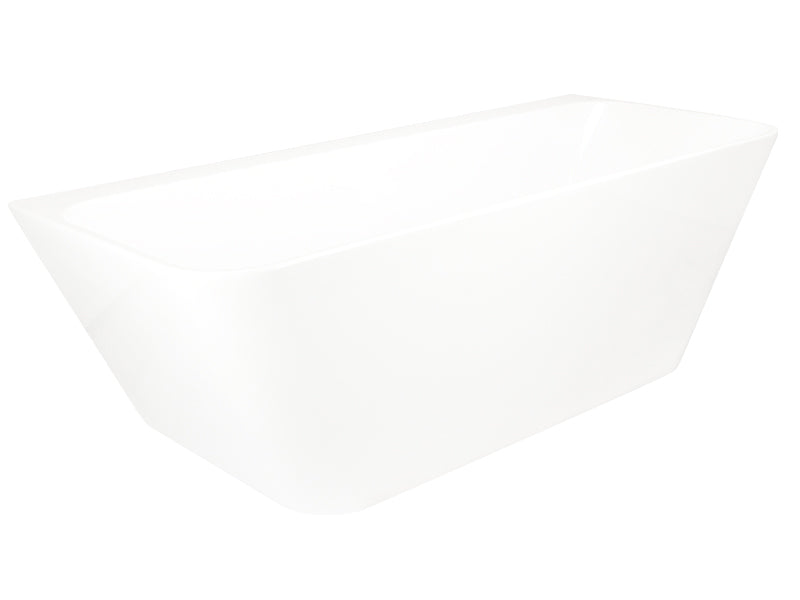 Tilt Back To Wall Bath 1705mm Gloss White Acrylic-Bath-Contemporary Tapware