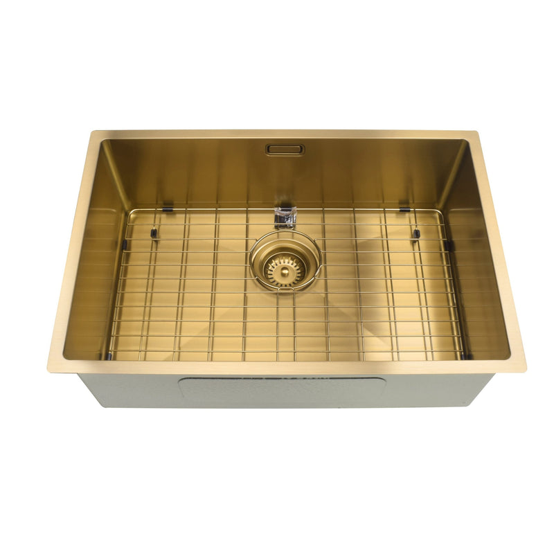 Eurocode Brushed Brass 700x400x210 Stainless Sink