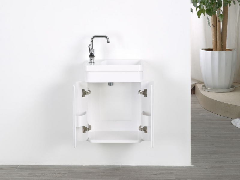 Kzoao Powder Room Vanity Satin White